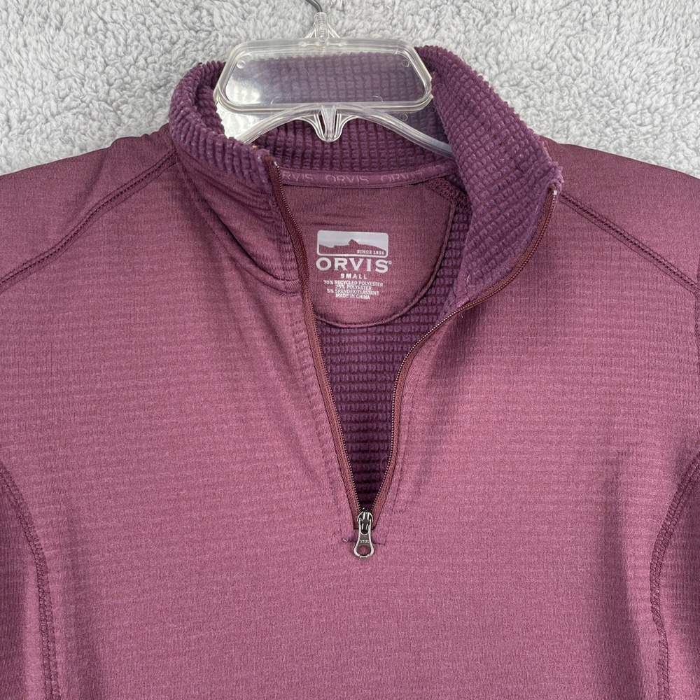 Orvis 1/4 Zip Pullover Womens Small Soft Warm Maroon Shirt
